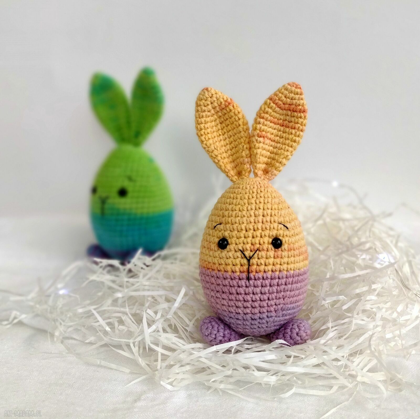 Króliczek wielkanocny jajo - ozdoba koszyczka i prezent handmade