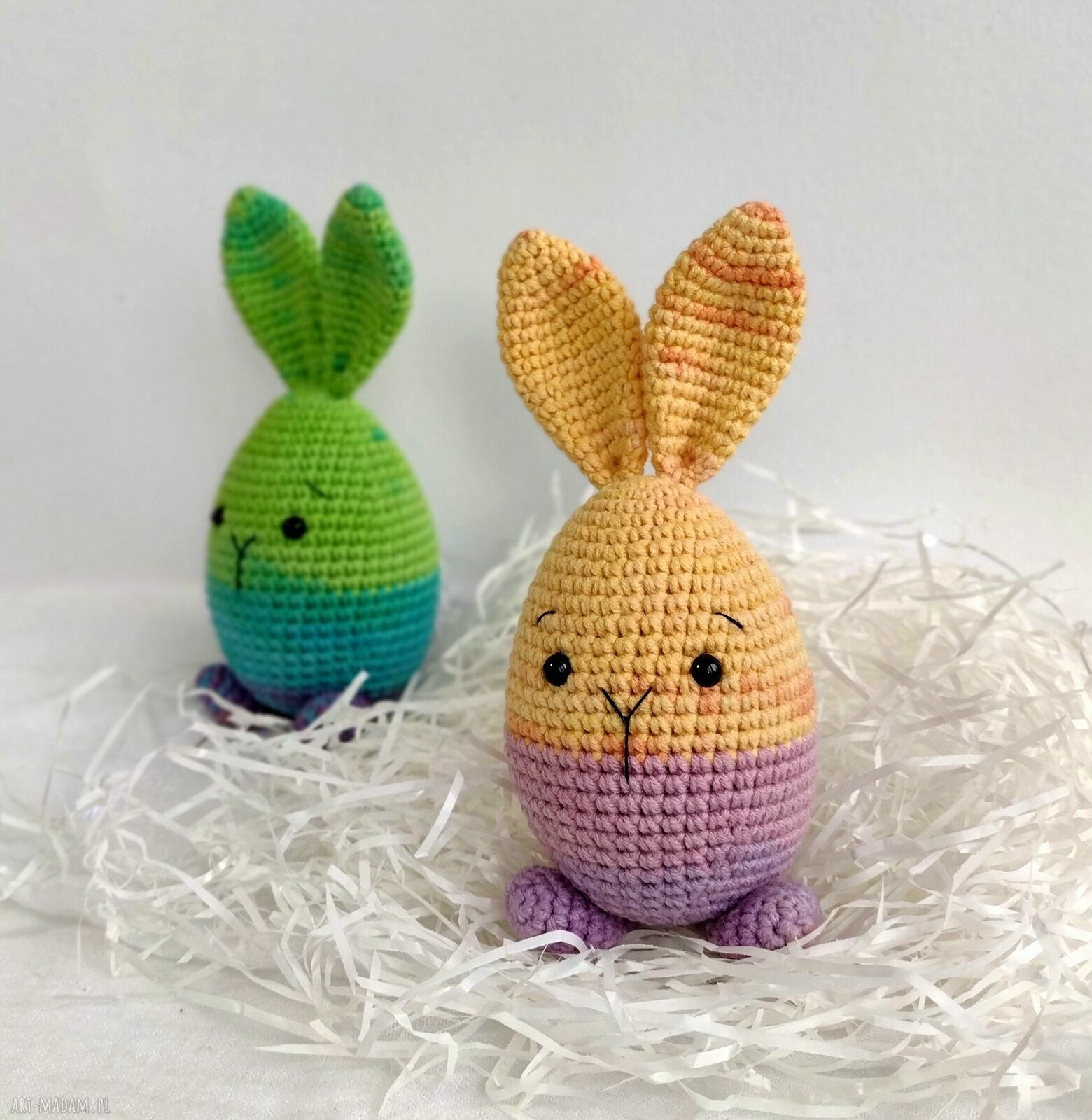 Króliczek wielkanocny jajo - ozdoba koszyczka i prezent handmade