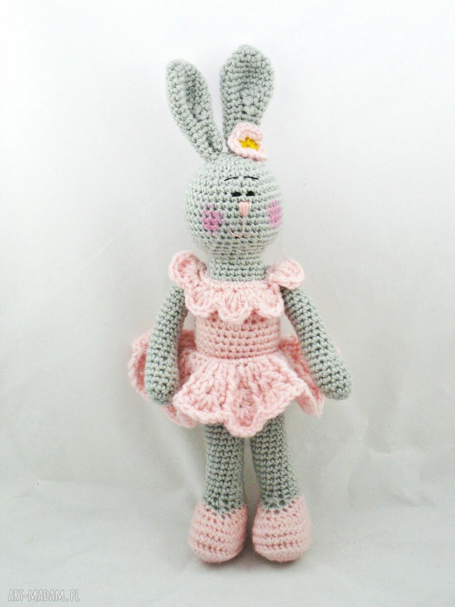 Króliczka Lenka - szydełkowa przytulanka handmade 35 cm dla dziecka