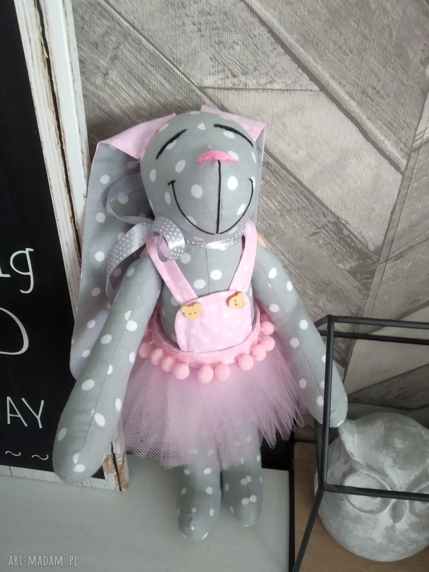 Królik z imieniem na chrzest - personalizowana maskotka