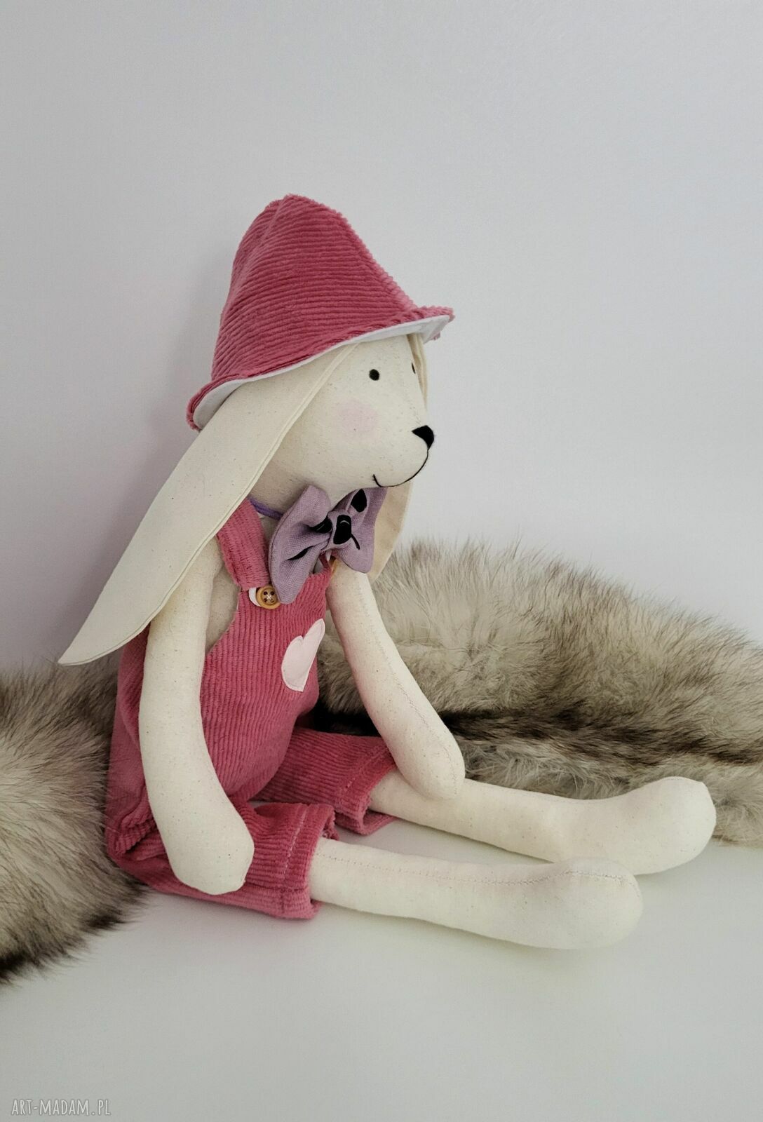 Królik króliczek z personalizacją - miękka przytulanka handmade 43 cm