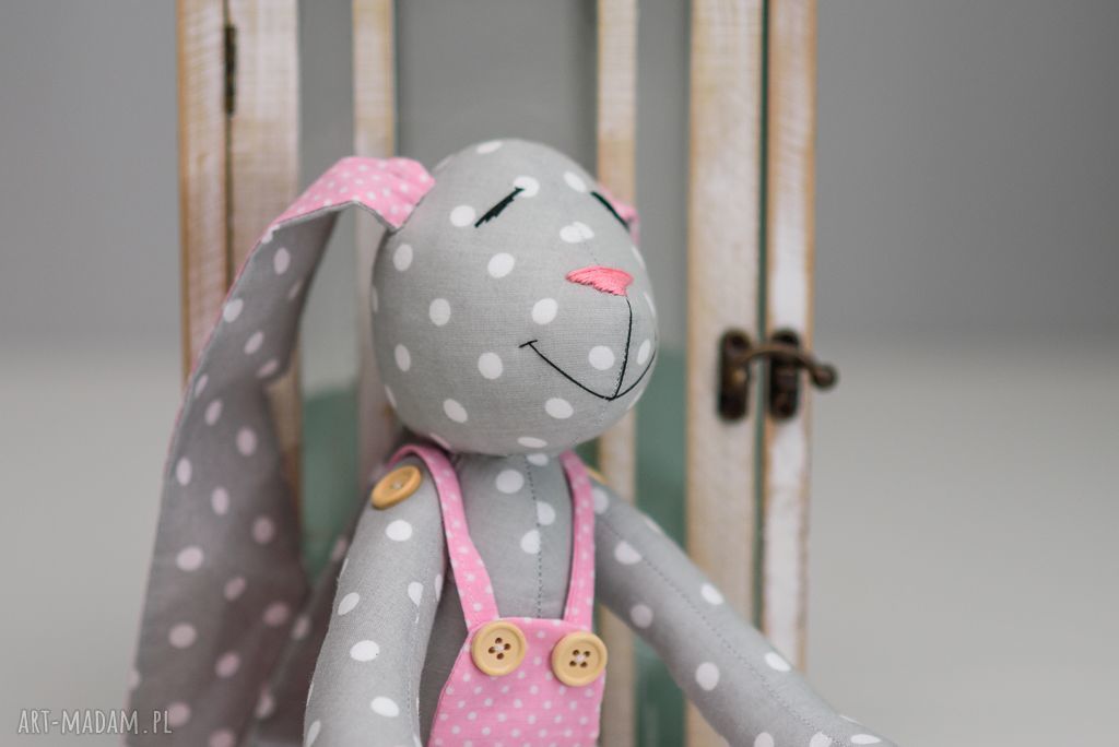 Królik z imieniem dziecka - personalizowana maskotka handmade
