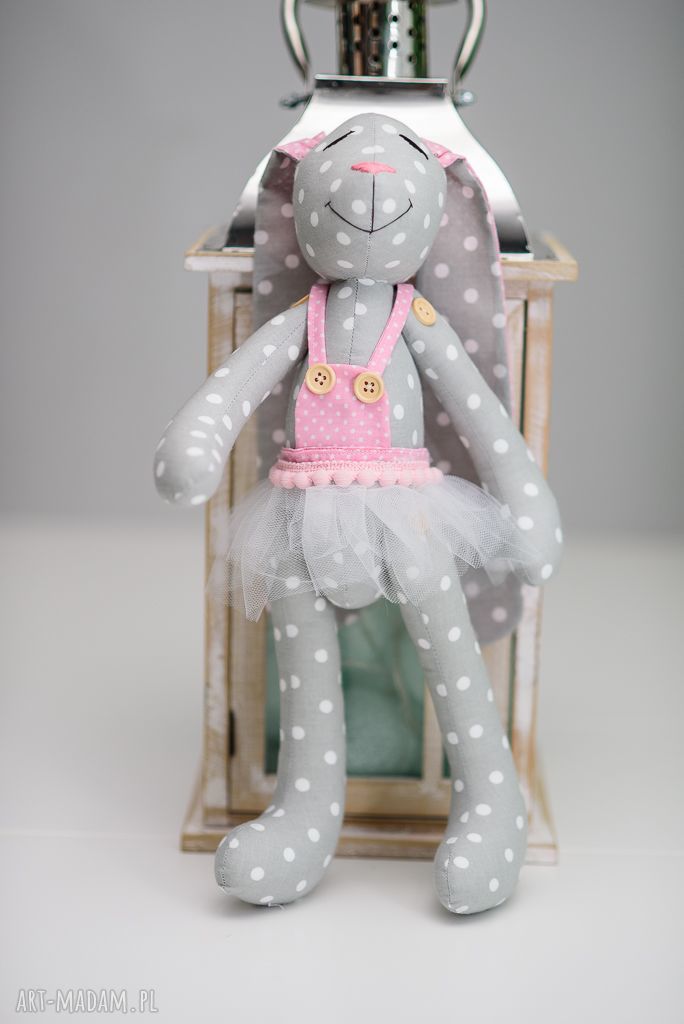 Królik z imieniem dziecka - personalizowana maskotka handmade