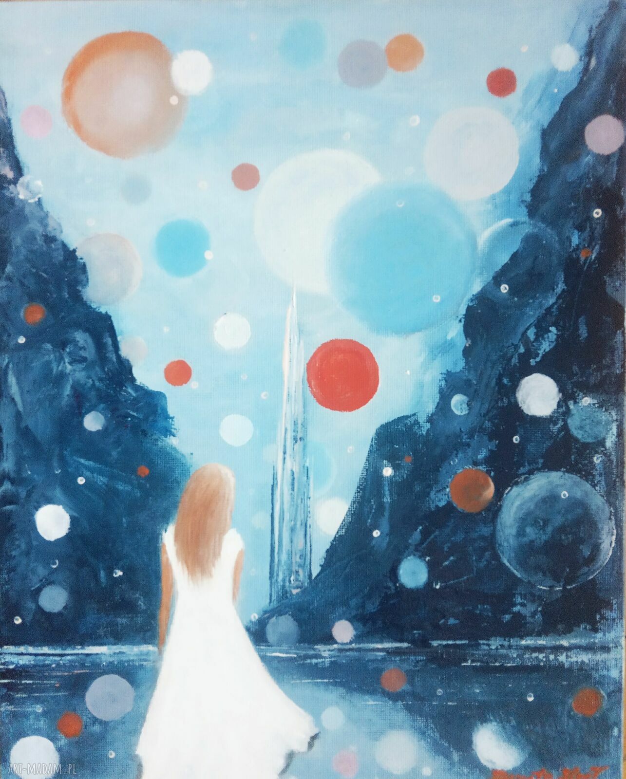 Królowa Lodu - obraz olejny na płótnie 24 x 30 cm