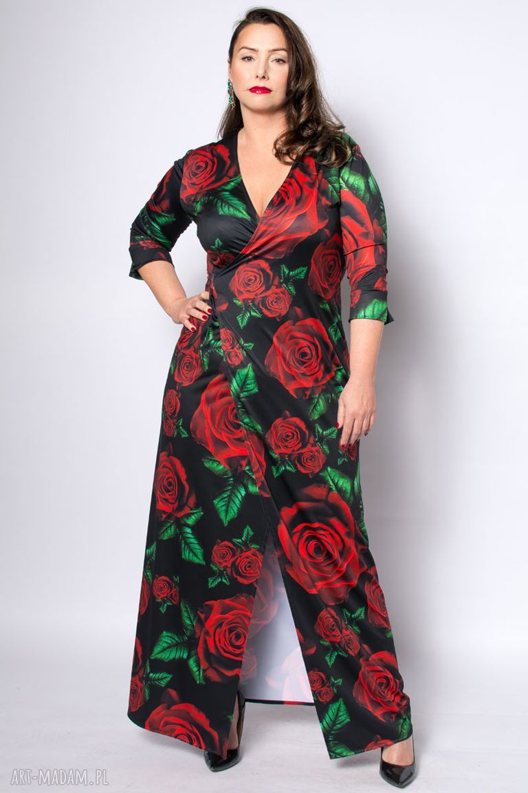 Królowa Róża - wieczorowa sukienka PLUS SIZE
