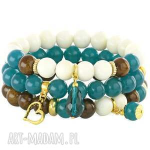 sea-green brown & ivory set