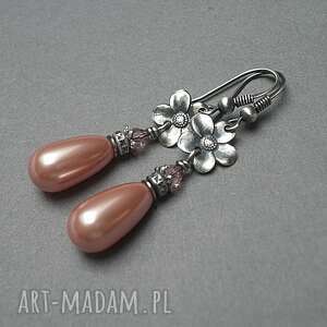 geranium pearls - kolczyki