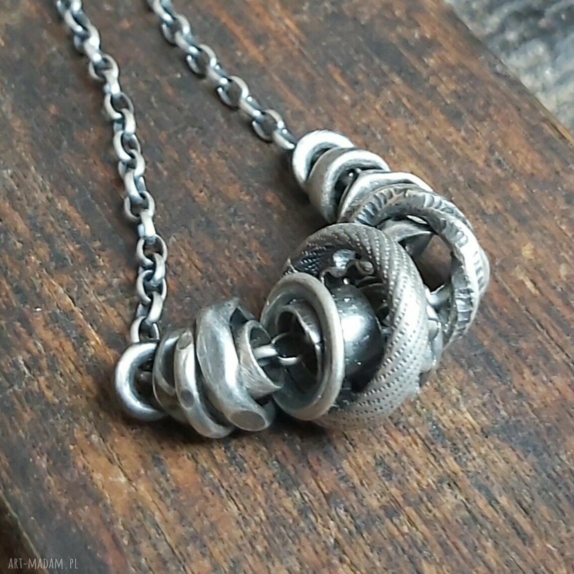 Krótki naszyjnik ze srebra. HandMade