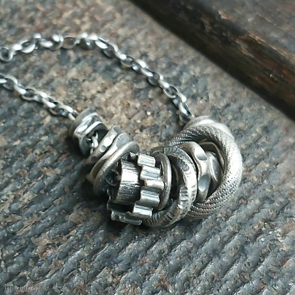 Krótki naszyjnik ze srebra. HandMade