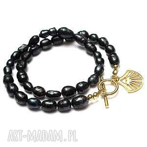 pearls navy blue perły naturalne vol 3-choker