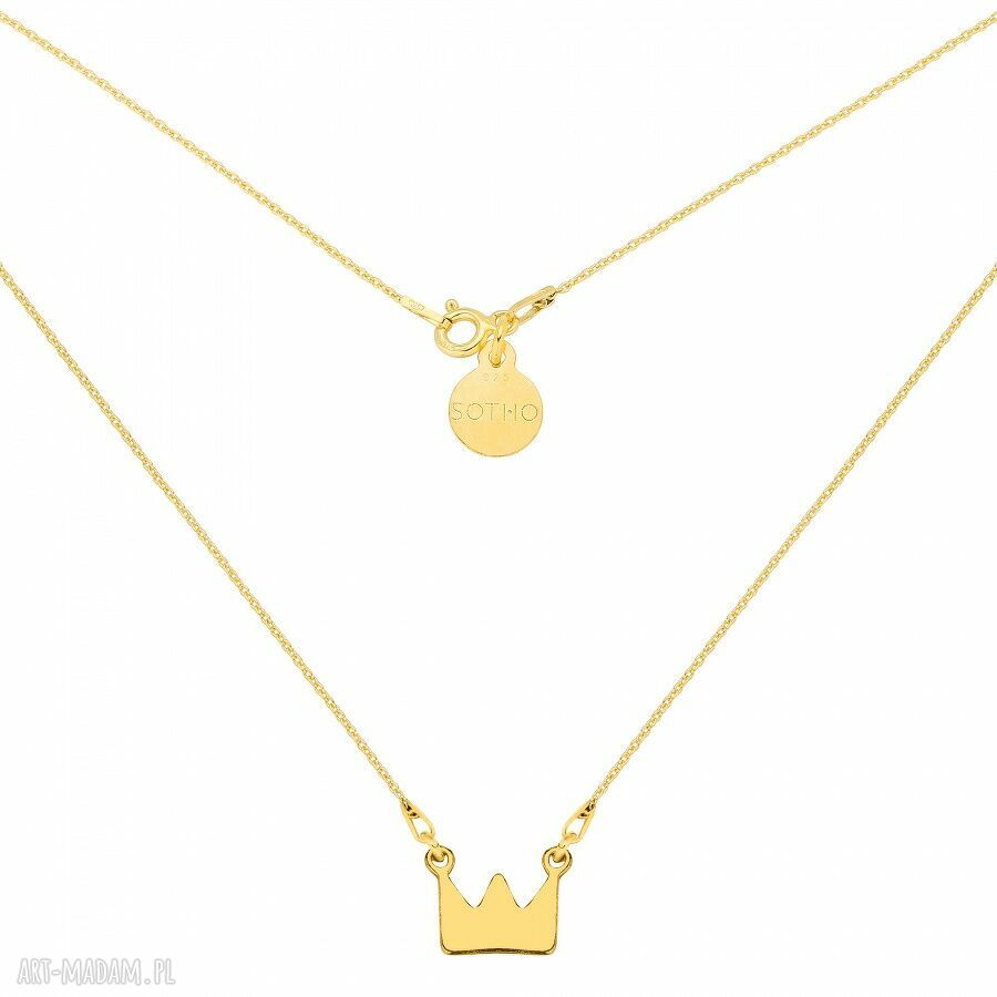 KrÓtki zŁoty naszyjnik koronĄ łańcuszek blogerski