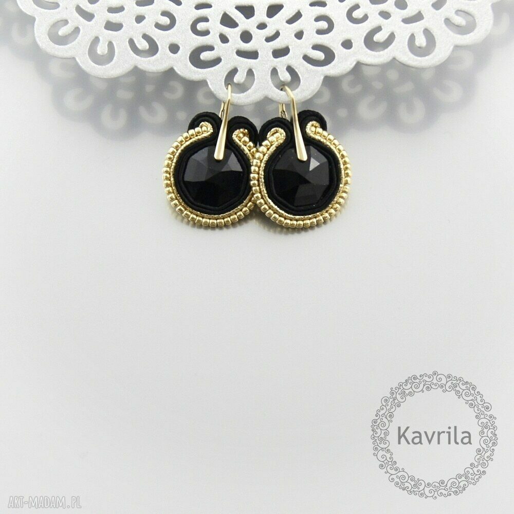 kolczyki soutache little black ręczne wykonanie