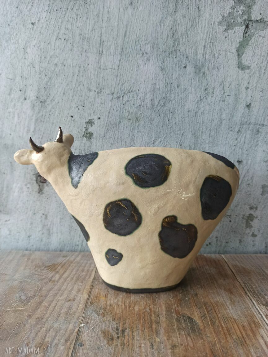 Krowa ceramiczna do kuchni - siedlisko i zagroda handmade