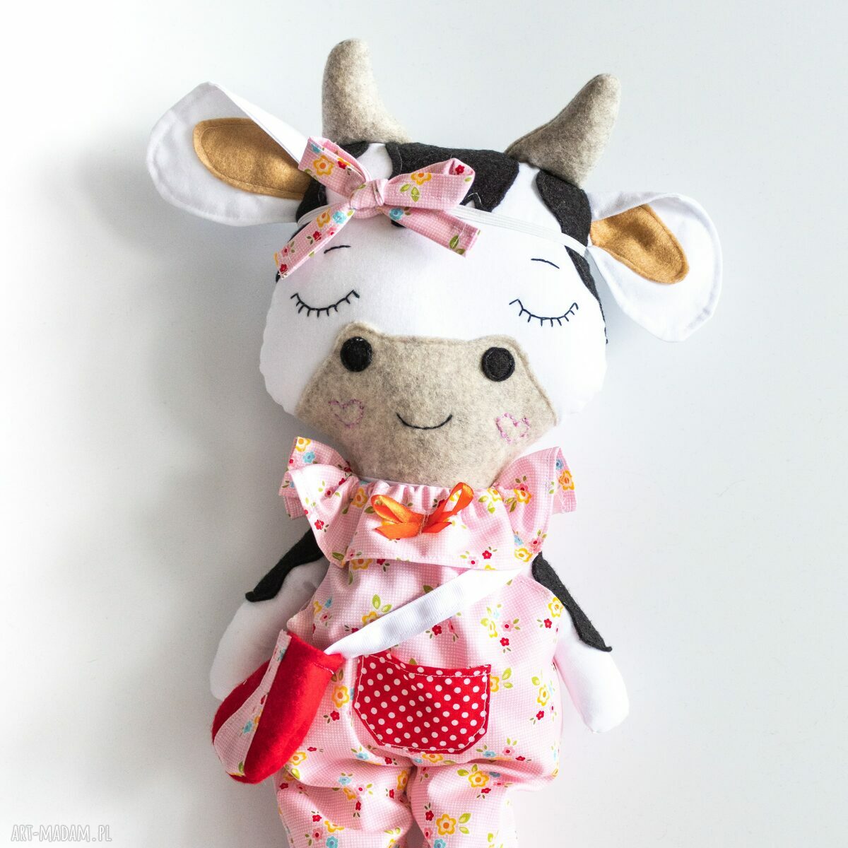 Krówka Kasia 41 cm - zestaw ubranek dla pokoju dziewczynki - handmade