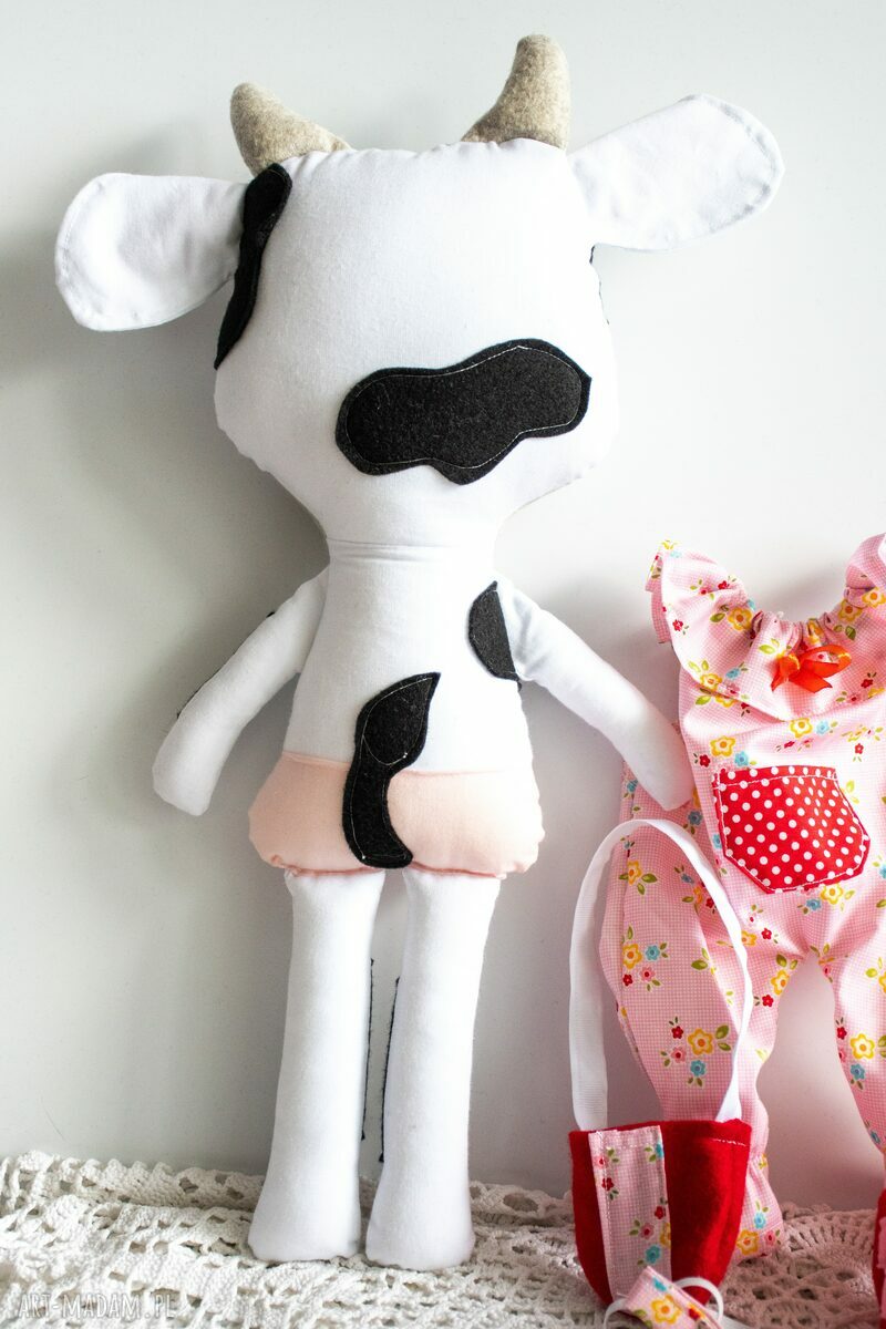 Krówka Kasia 41 cm - zestaw ubranek dla pokoju dziewczynki - handmade