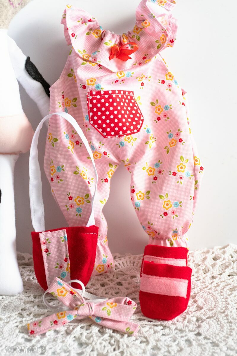 Krówka Kasia 41 cm - zestaw ubranek dla pokoju dziewczynki - handmade