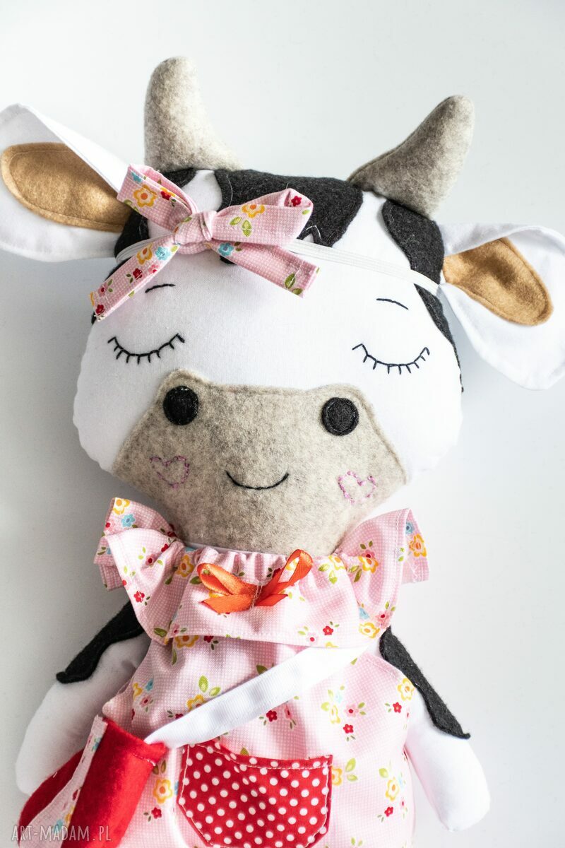 Krówka Kasia 41 cm - zestaw ubranek dla pokoju dziewczynki - handmade