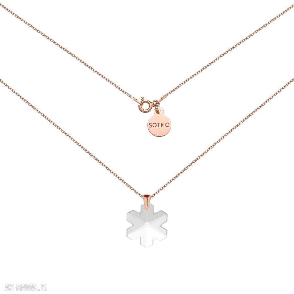 Naszyjnik różowego złota śnieżynką swarovski® crystal śnieżynk