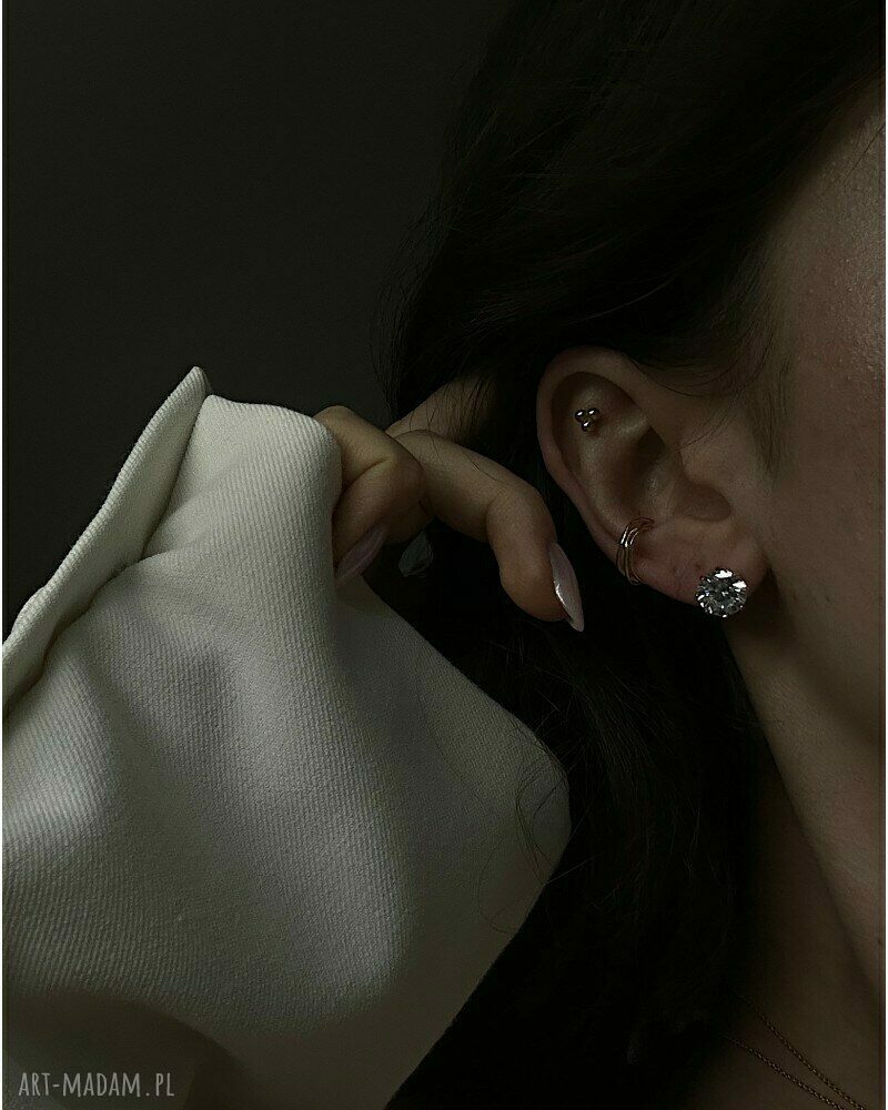 kolczyki: Złote kolczyki z dużymi cyrkoniami autorskie