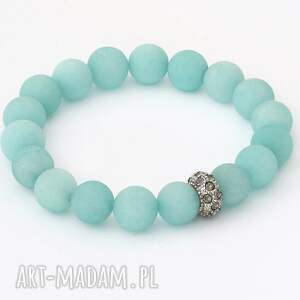 azure mat jade with crystal bead