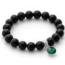 czarne bransoletki kryształek black & emerald jade set with