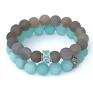 hand made bransoletki grey, mat agate & azure, jade set