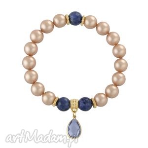 pearly chic - almond & navy blue 2