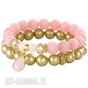 sada 2 - pink mat jade & gold pearl