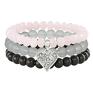 hand made bransoletki simply charm pink, black, gray & silver trio