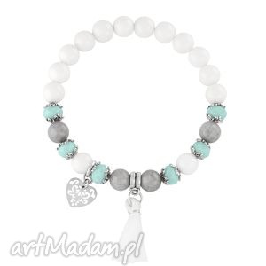 lavoga tassel - white mint & grey