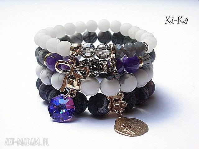 Accent point violet 2014 set agaty jaspis jadeity swarovski