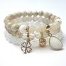 handmade bransoletki beige and white / 9 2014/ set