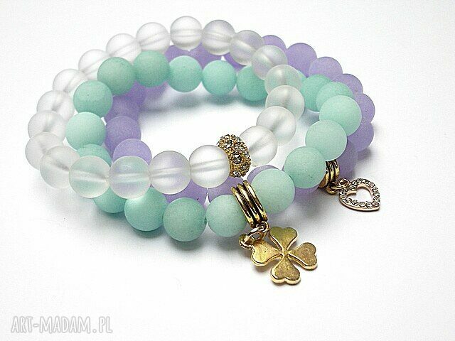 MINT, VIOLET AND GREY SET handmade