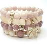 handmade bransoletki pink and cream /09 2014/ set