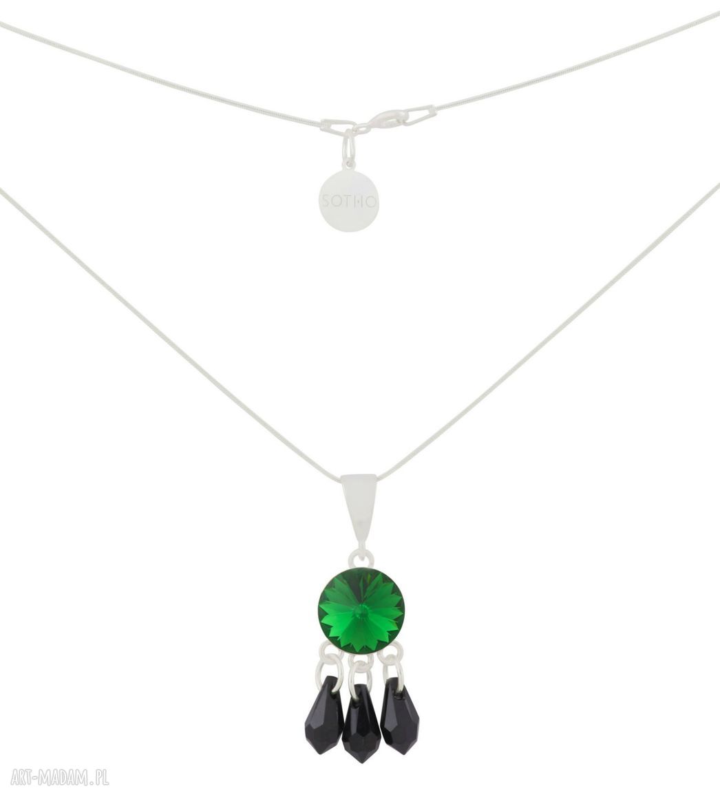 KrysztaŁowy naszyjnik dark moss green swarovski® elements