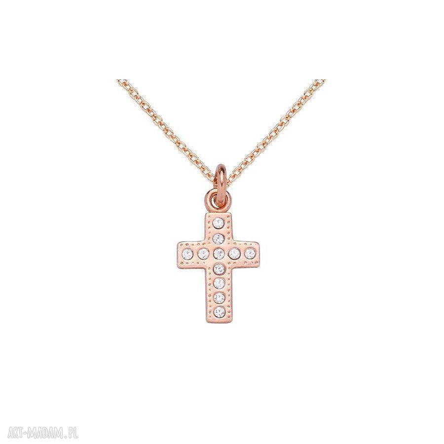 Naszyjnik z różowego złota z kryształową zawieszką elegancki blask
