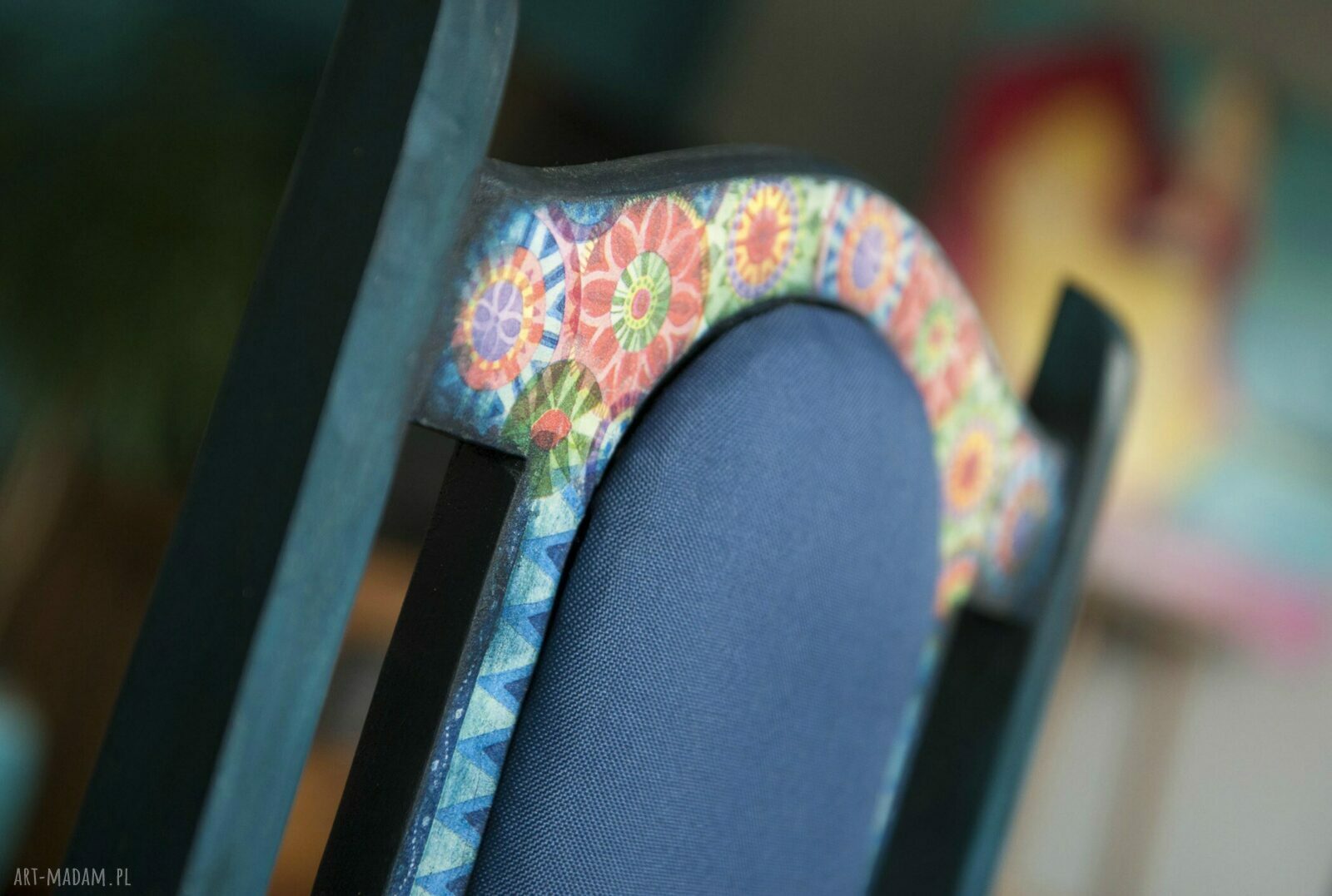 Krzesła folkowe w stylu decoupage - ręcznie malowane (komplet 2 szt.)