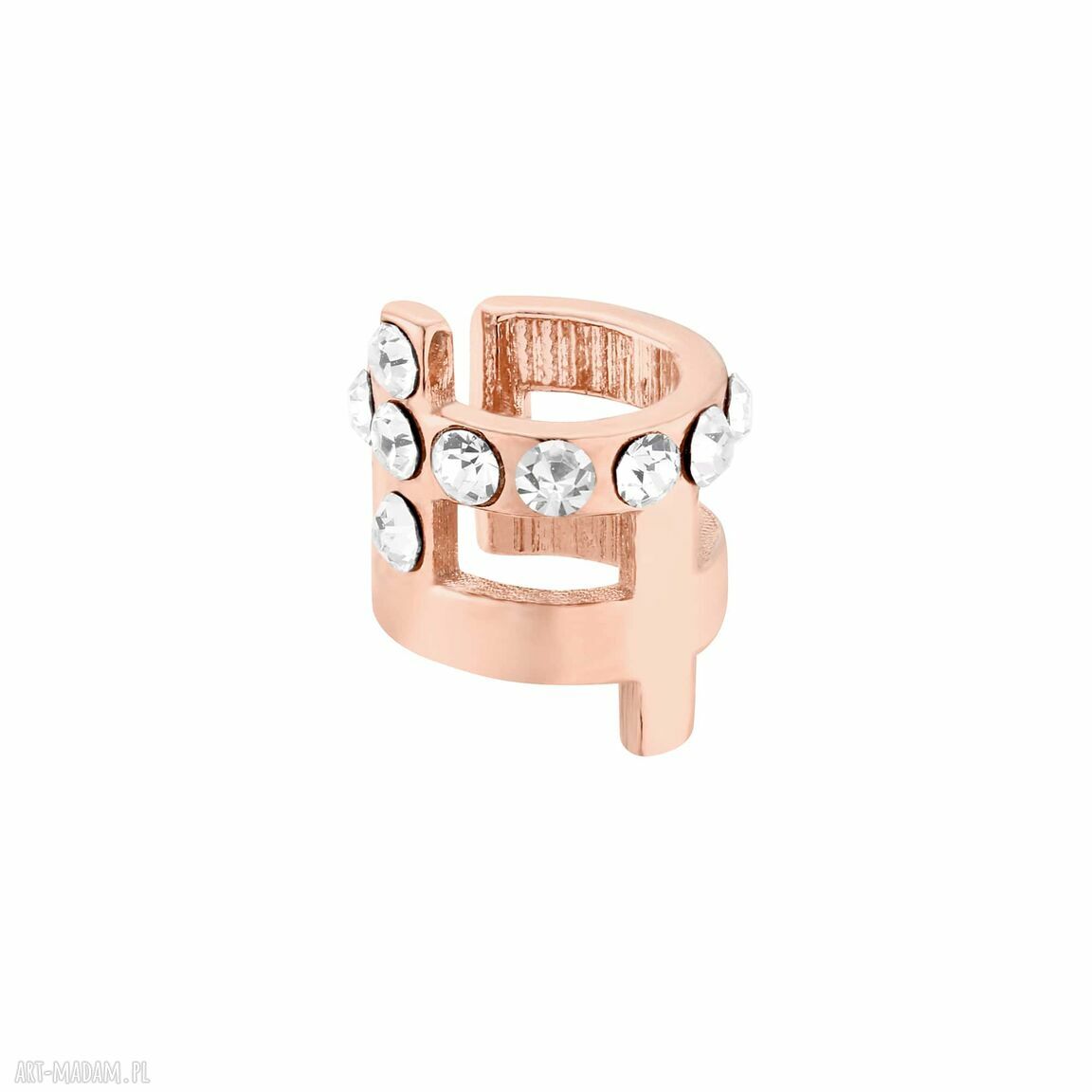 Nausznica różowego kryształkami nusznica różowe złoto