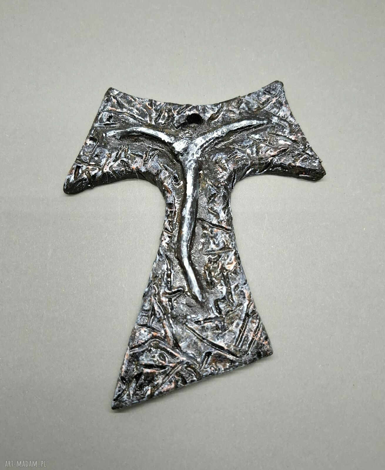 Krzyż ceramiczny Tałka Franciszkańska - ręcznie robiony prezent do wnętrza