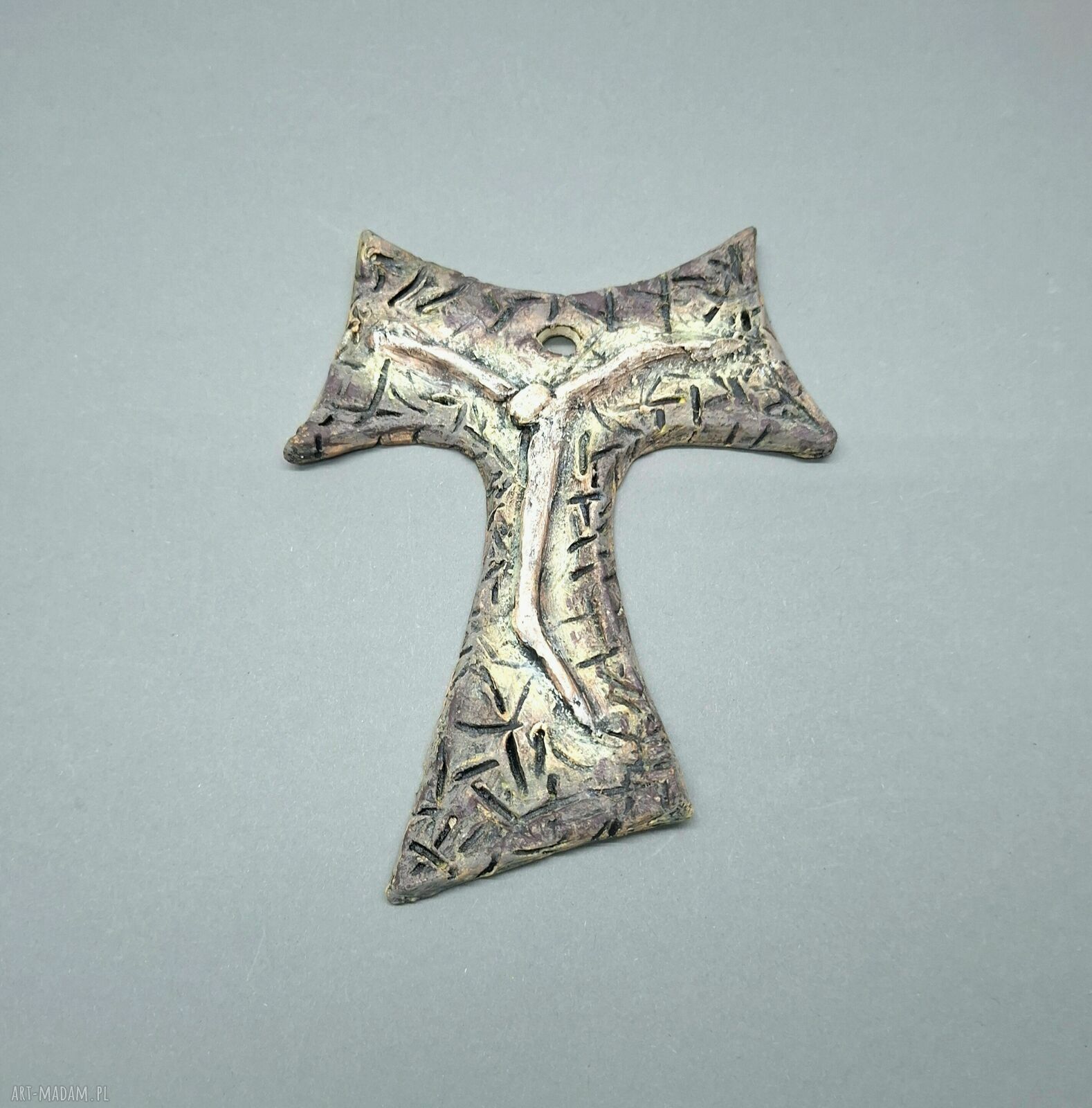Ręcznie robiony krzyż ceramiczny Tałka Franciszkańska
