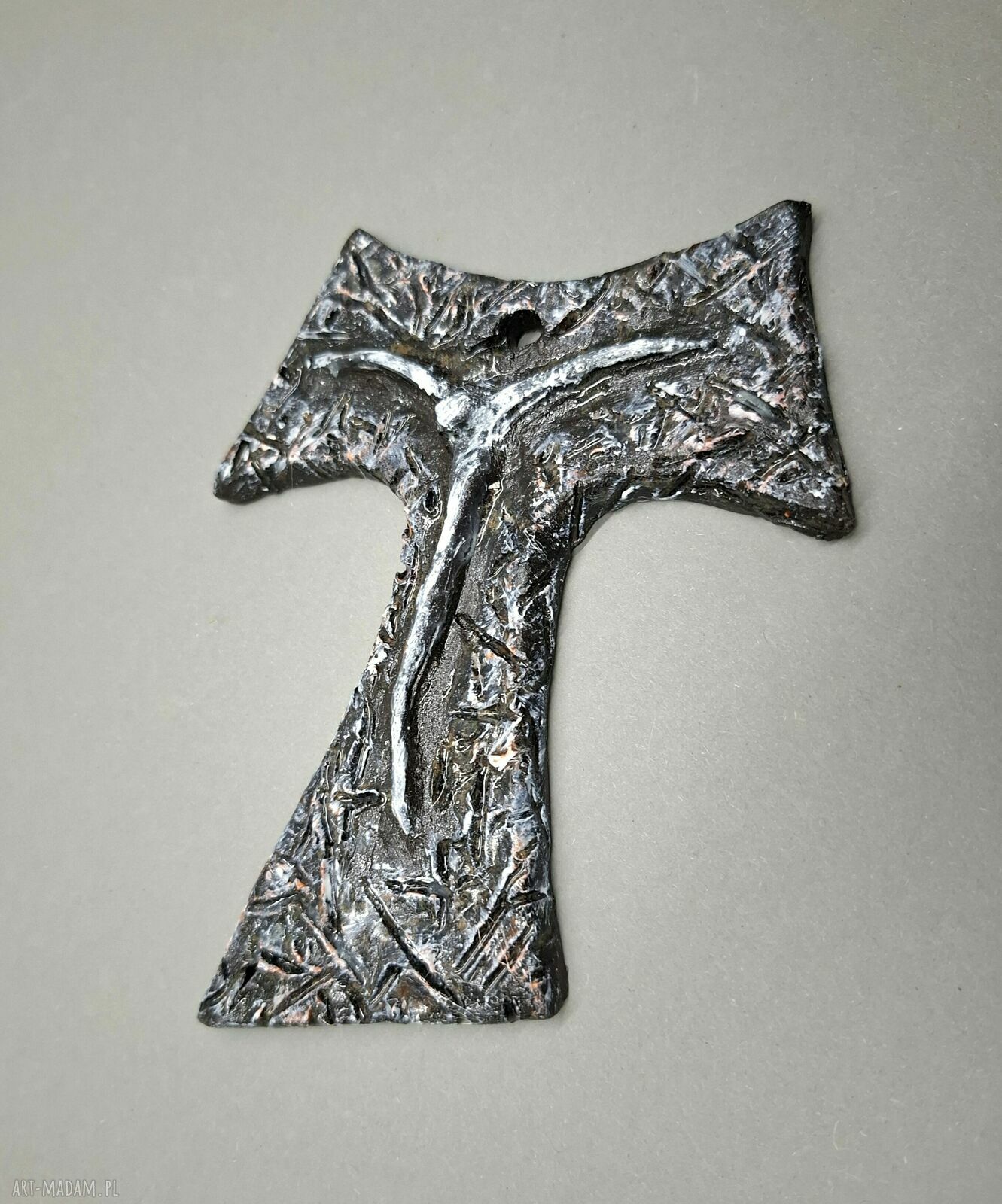 Krzyż ceramiczny Tałka Franciszkańska - ręcznie robiony prezent do wnętrza