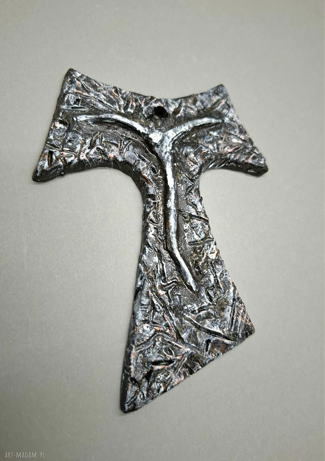 Krzyż ceramiczny Tałka Franciszkańska - ręcznie robiony prezent do wnętrza