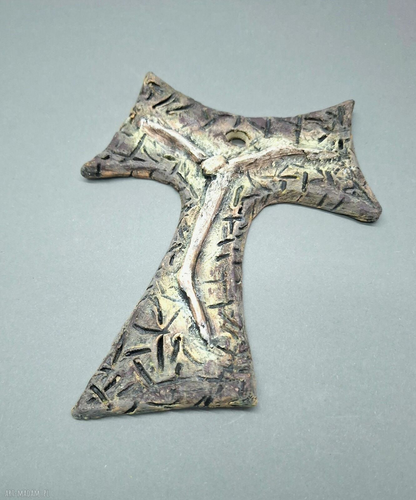 Ręcznie robiony krzyż ceramiczny Tałka Franciszkańska