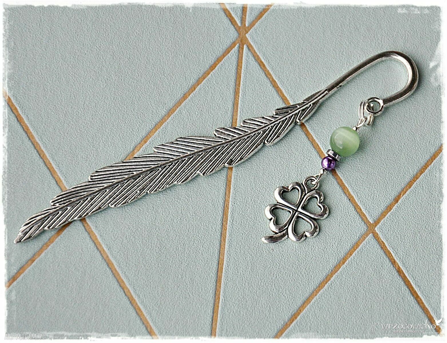 Koniczyna zakładka na szczęście handmade