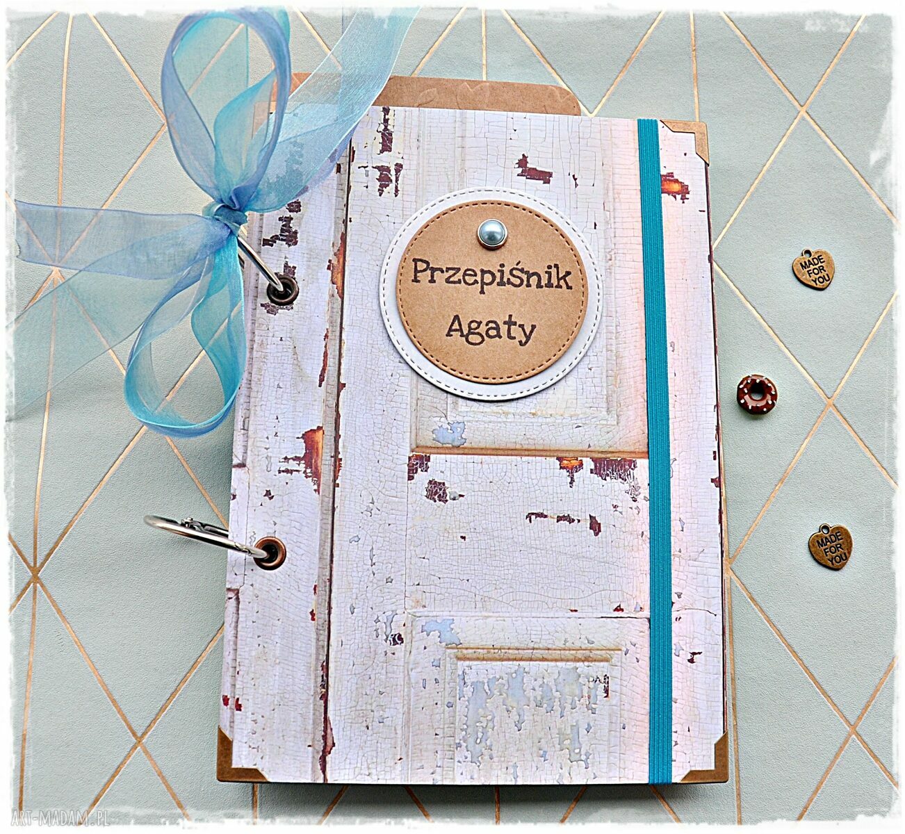 Niekończący się przepiśnik imienny shabby chic styl notatnik