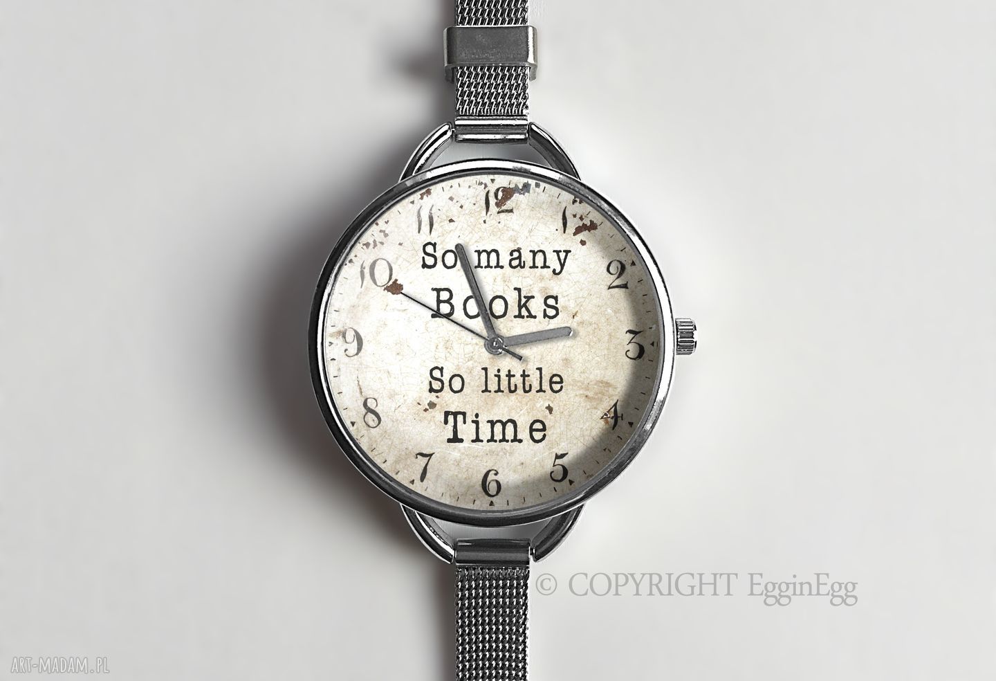 many books zegarek dużą tarczką 0920ws vintage napisami książki