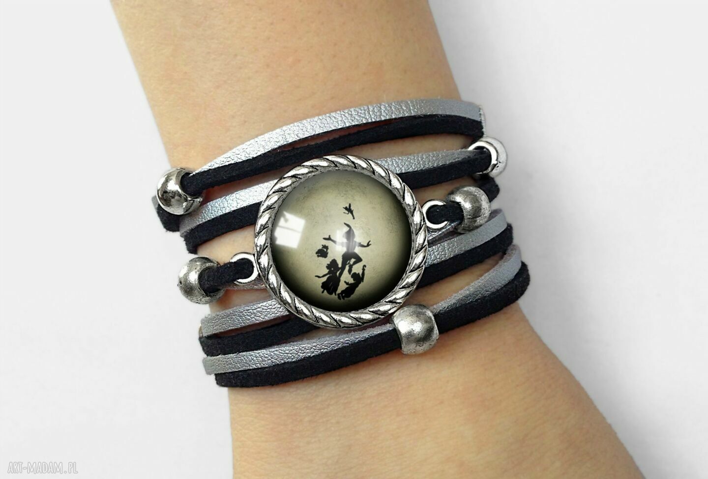 Bransoletka piotruś pan księżyc bajka ręcznie robiona zamszowa