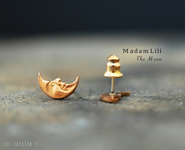 kolczyki: KSIĘŻYC kolczyki lata 70 te ♥ ręcznie wykonane
