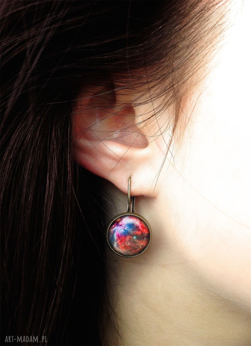 kolczyki: Księżyc małe kolczyki wiszące handmade