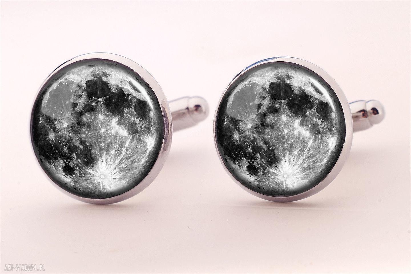 Księżyc spinki mankietów kosmos prezent kosmiczne ręcznie robione